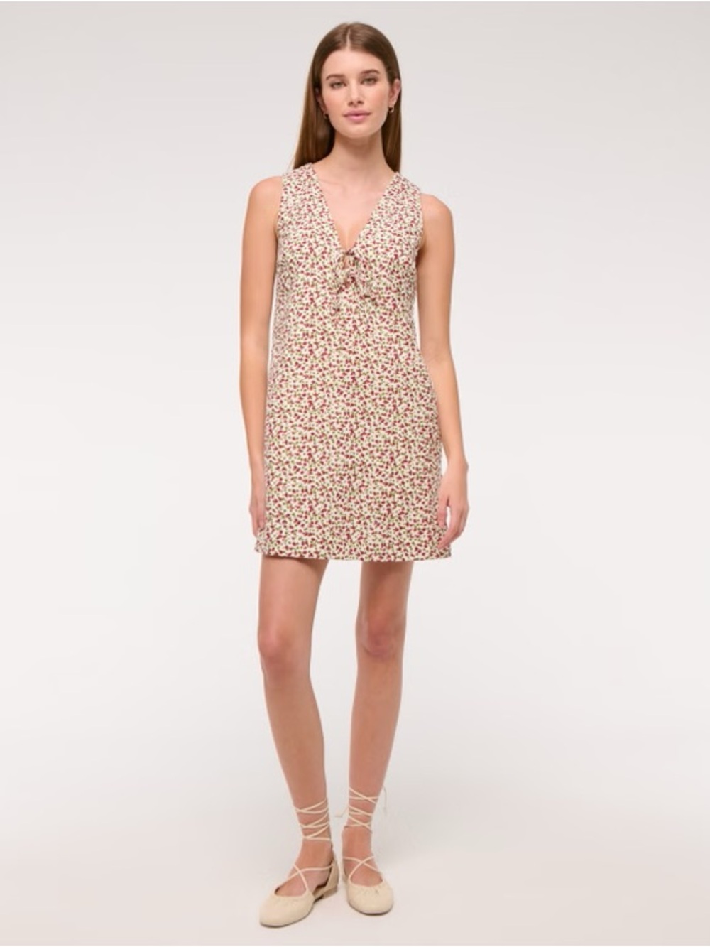 Abercrombie & Fitch White Sundress with Strawberry Print